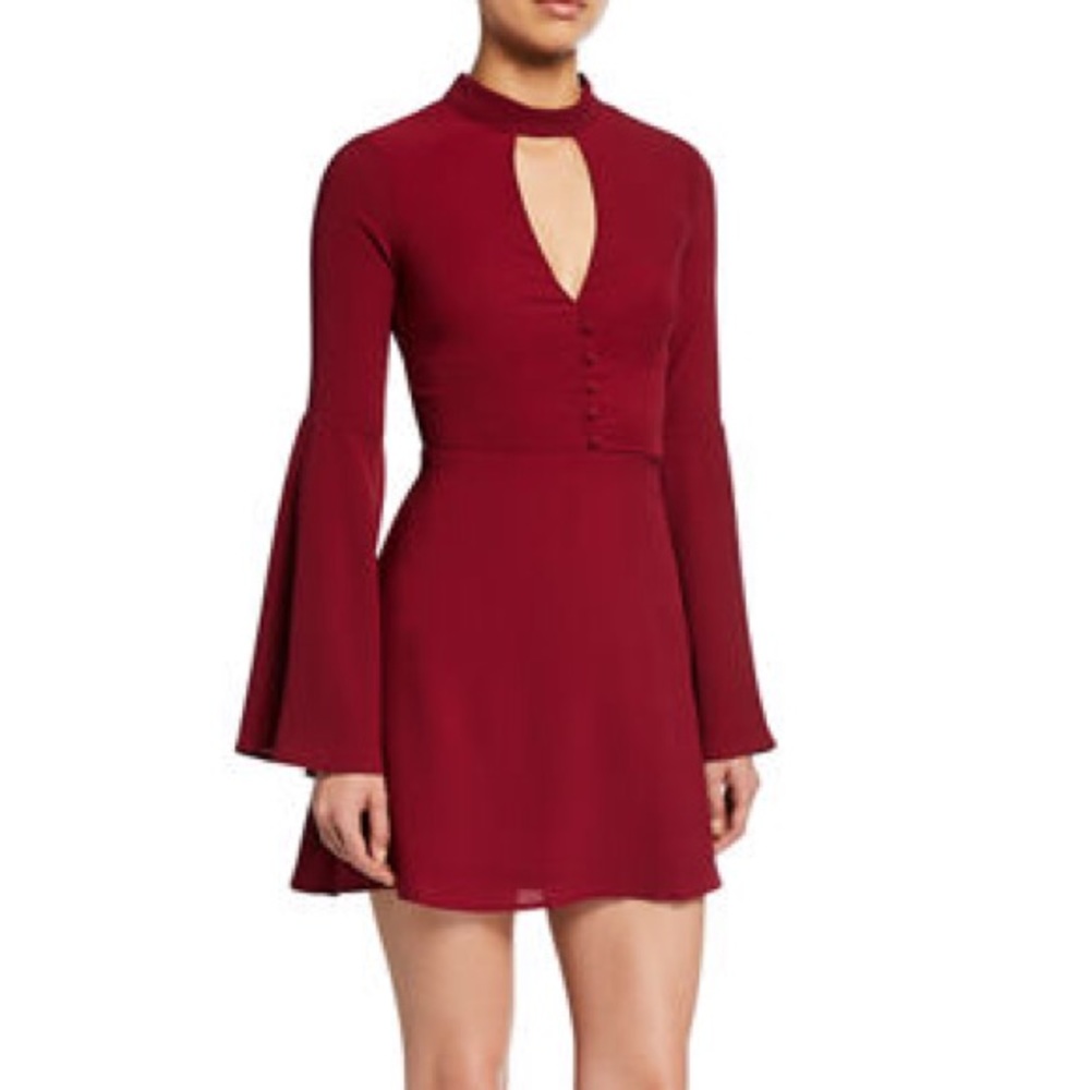 Semisheer Corset Dress w Bell Sleeves
